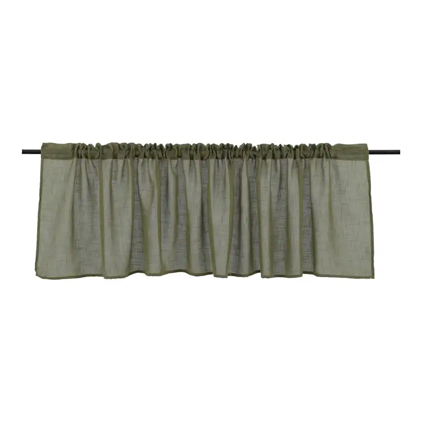 Kaya Curtain Polyester/fake linen - Green - 55*250 - Pelmet Grön