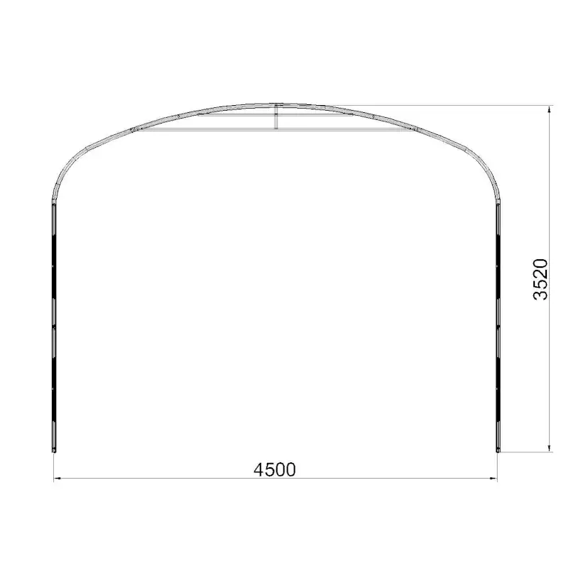 Garagetält Prohall G500 4,5x13 m Grå