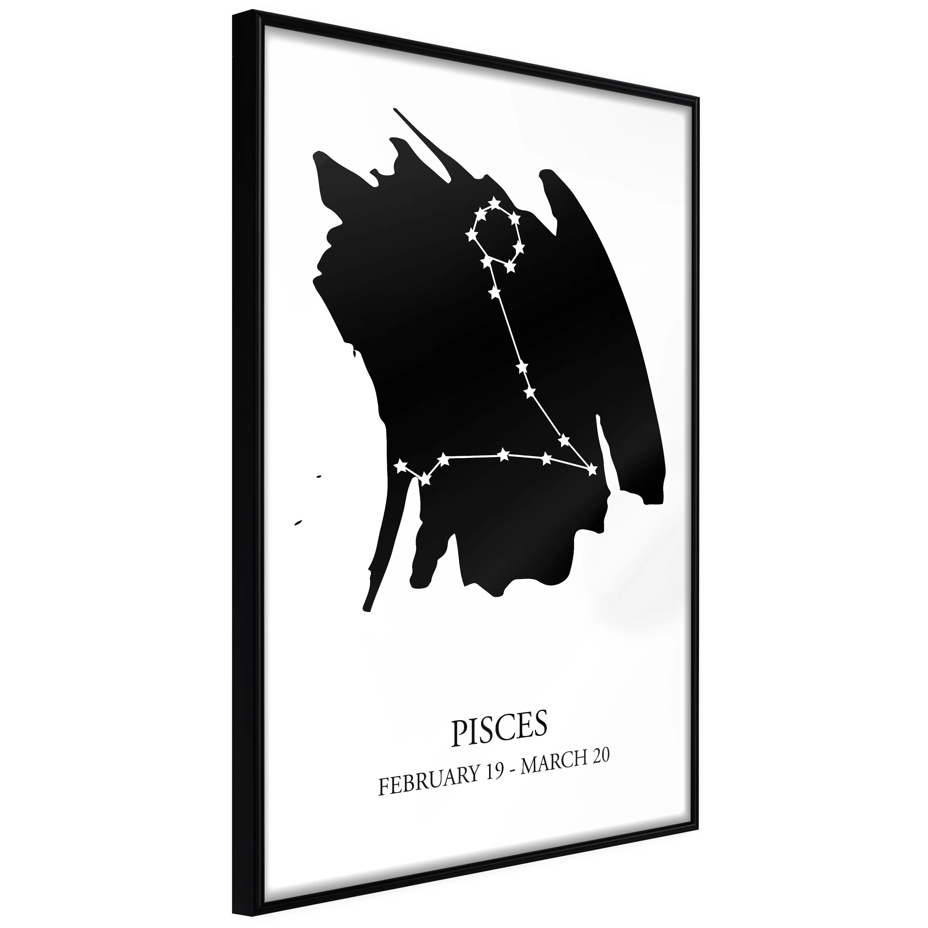 Affisch - Zodiac Signs: Pisces [Poster] 40x60 Svart ram, 40x60 cm