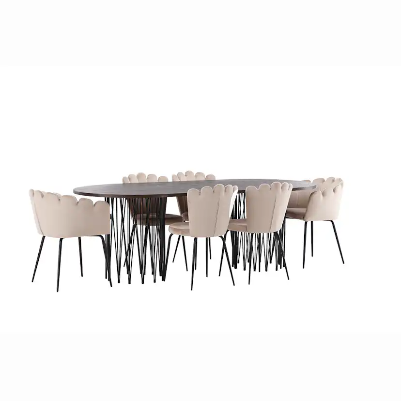Matgrupp furniture/fashion Stone med 4 Limhamn Light Stolar och 2 Limhamn Stolar