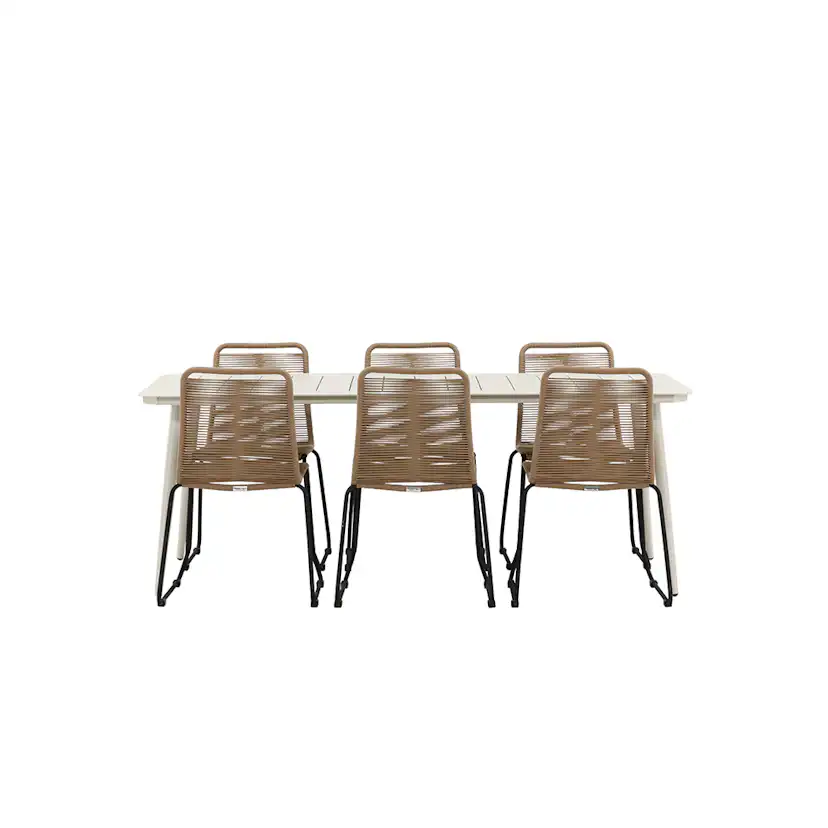Matgrupp Venture Home Lina med 6 Black Stolar