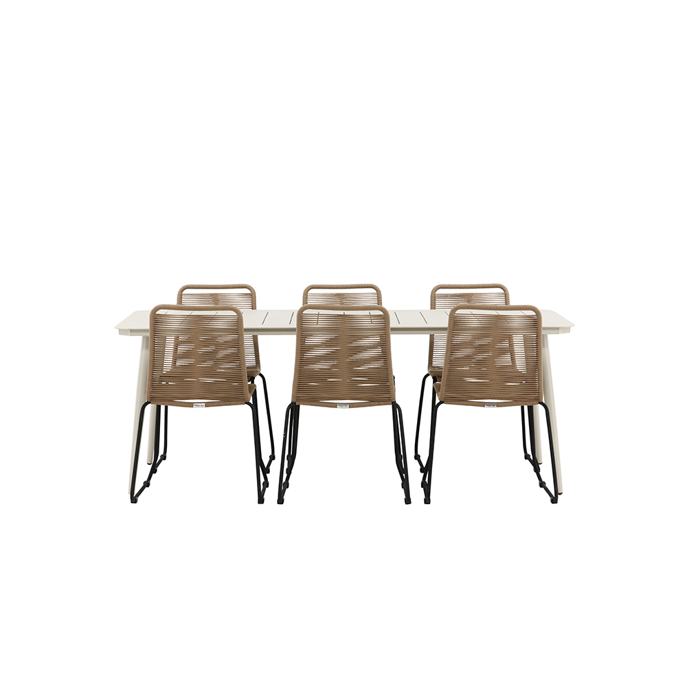 Matgrupp Venture Home Lina med 6 Black Stolar