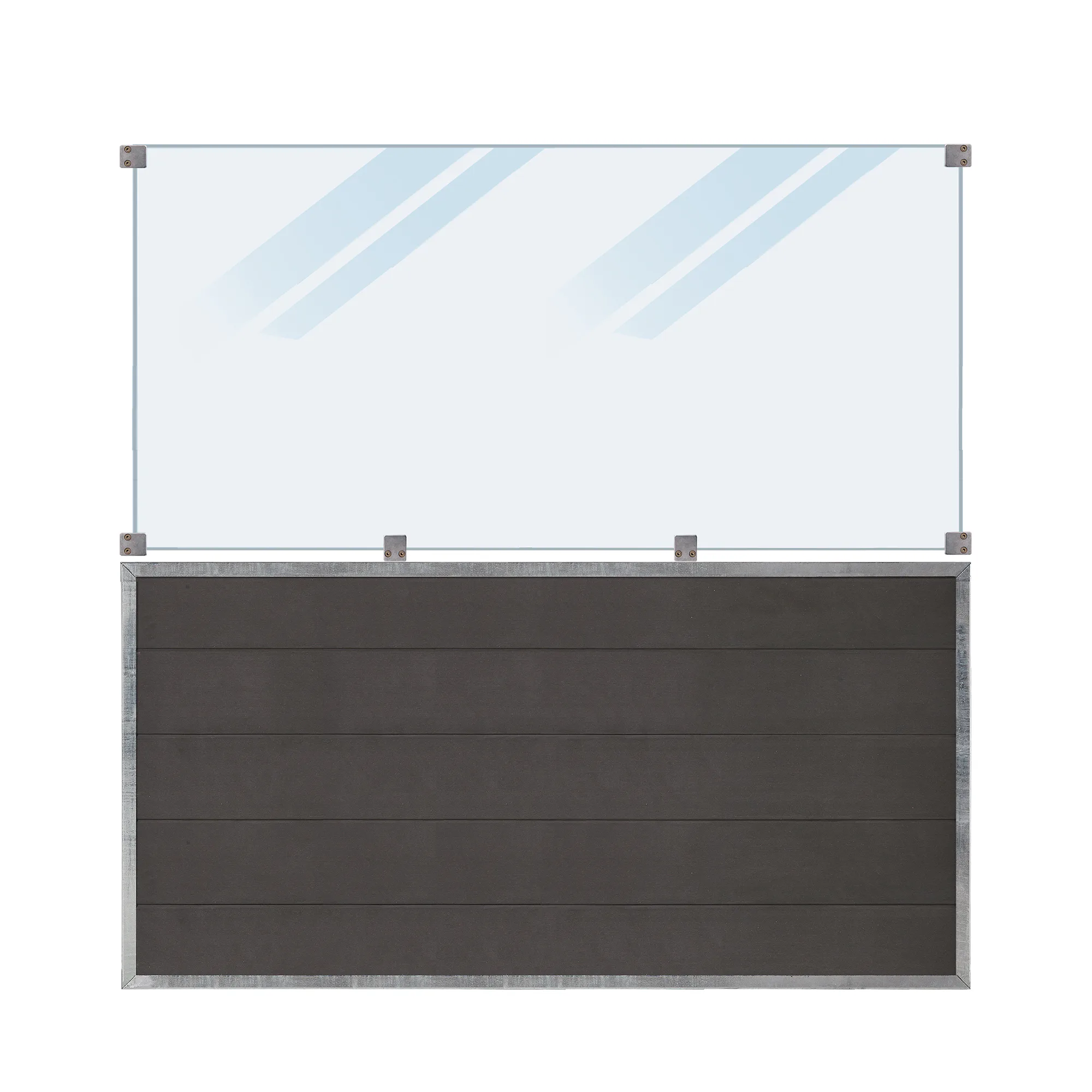 Staket PLUS Futura Komposit Frostat Glas 180×180 cm