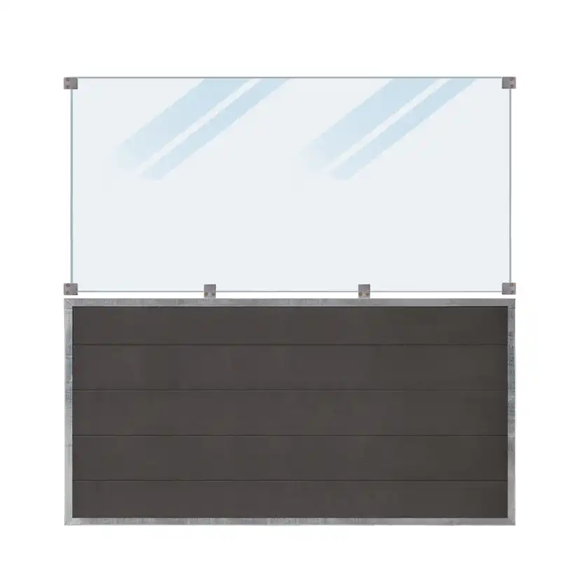Staket PLUS Futura Komposit Frostat Glas 180×180 cm