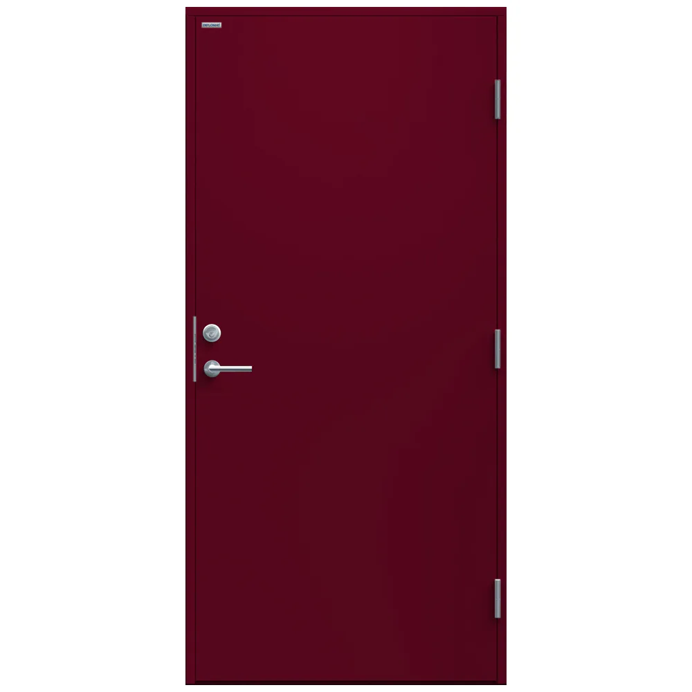 Ytterdörr Rosa 9x21 NCS S-5040-R, Röd Höger BxH: 90x210 cm, Djupröd, Högerhängd