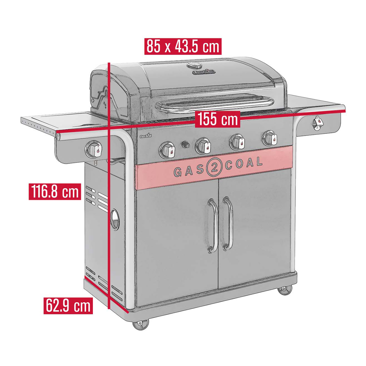 Hybridgrill Char-Broil Gas2Coal 2.0 4B