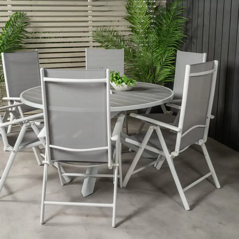 Matgrupp Venture Home Pincy Ø 140 med 6 Bront Stolar