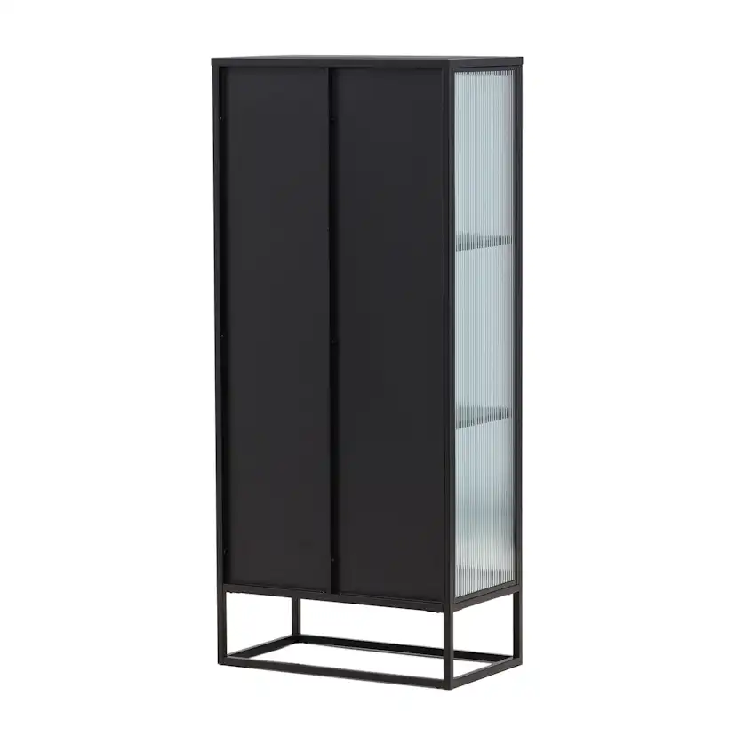 Vitrinskåp Venture Home Garis Svart Stål 160cm