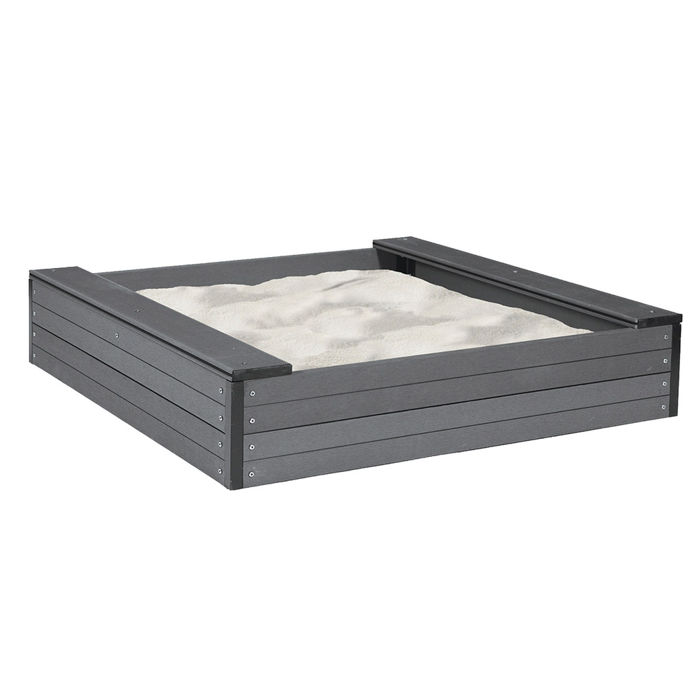 NP SANDBOX WPC 24X120X120 CM INCLUDING MESH COVER & 240 KG S WPC Svart