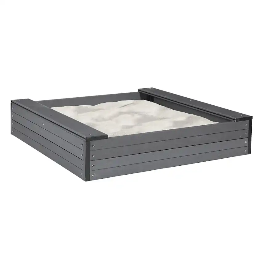 NP SANDBOX WPC 24X120X120 CM INCLUDING MESH COVER & 240 KG S WPC Svart