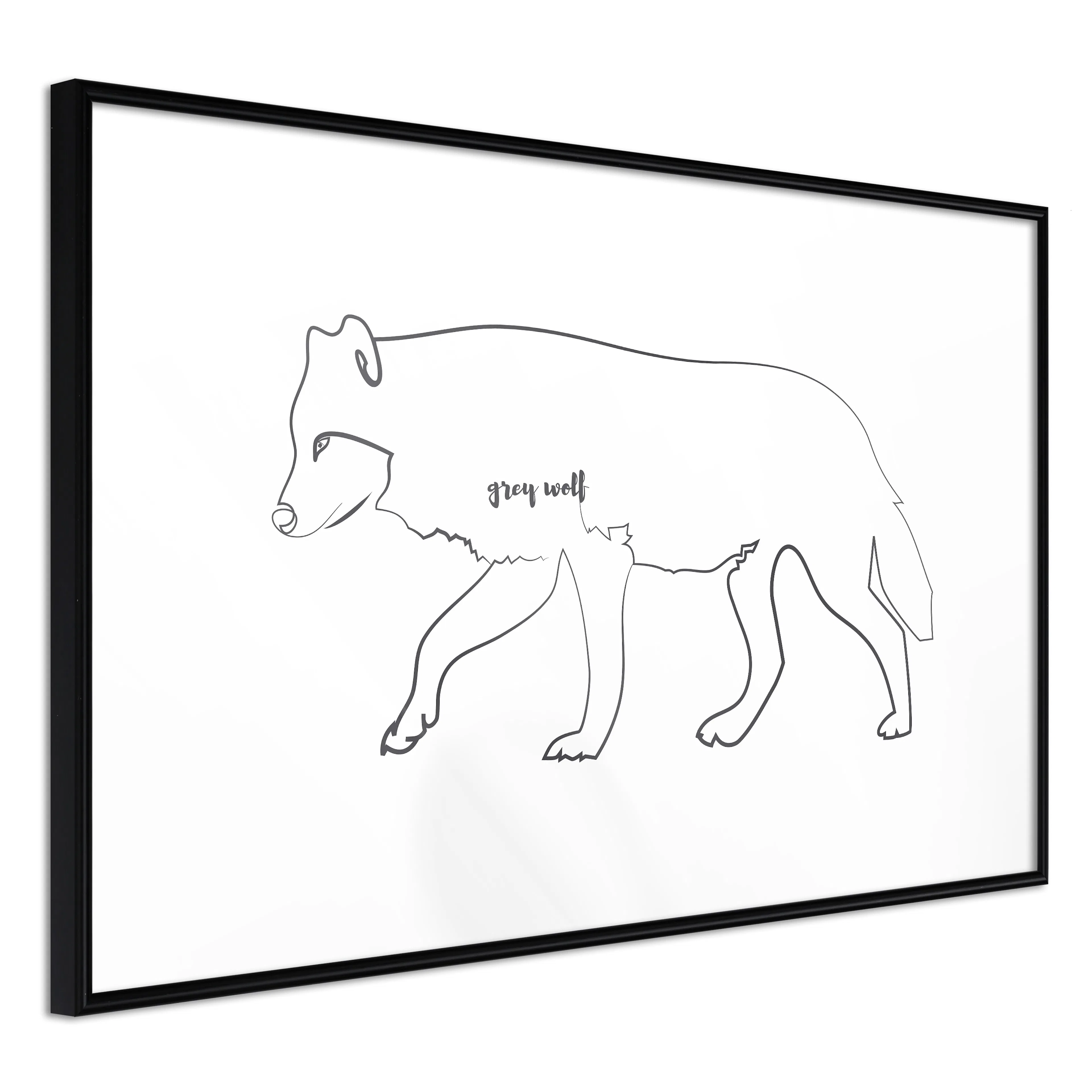 Affisch - Wolf [Poster] 60x40 Svart ram, 60x40 cm