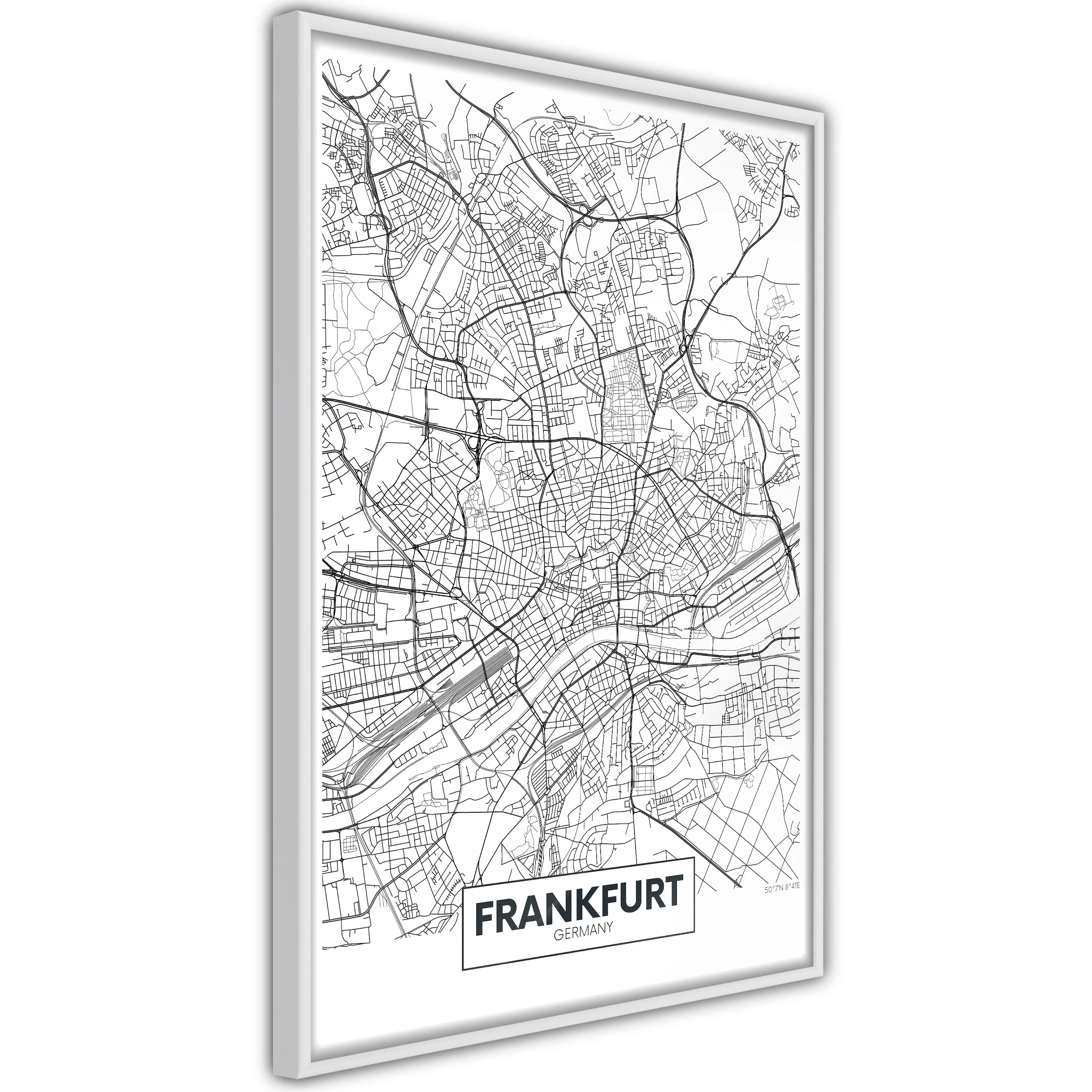 Poster Artgeist Affisch Map of Frankfurt
