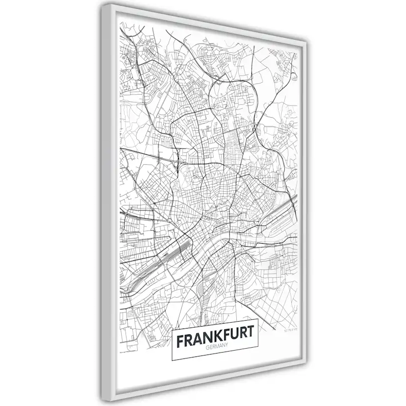 Poster Artgeist Affisch Map of Frankfurt