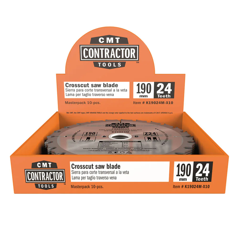 Sågklinga CMT Orange Tools Contractor 190x2,2x30 Z24 W 10 st