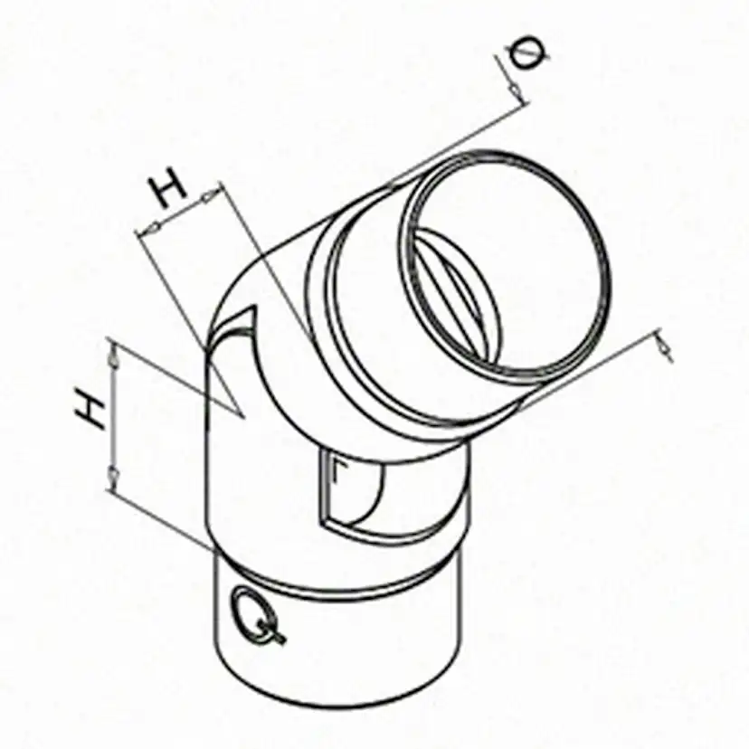 Rörkoppling Herrljunga Ledstångsfabrik Rostfri Variabel 0-70 grader mod 0312 Inomhus