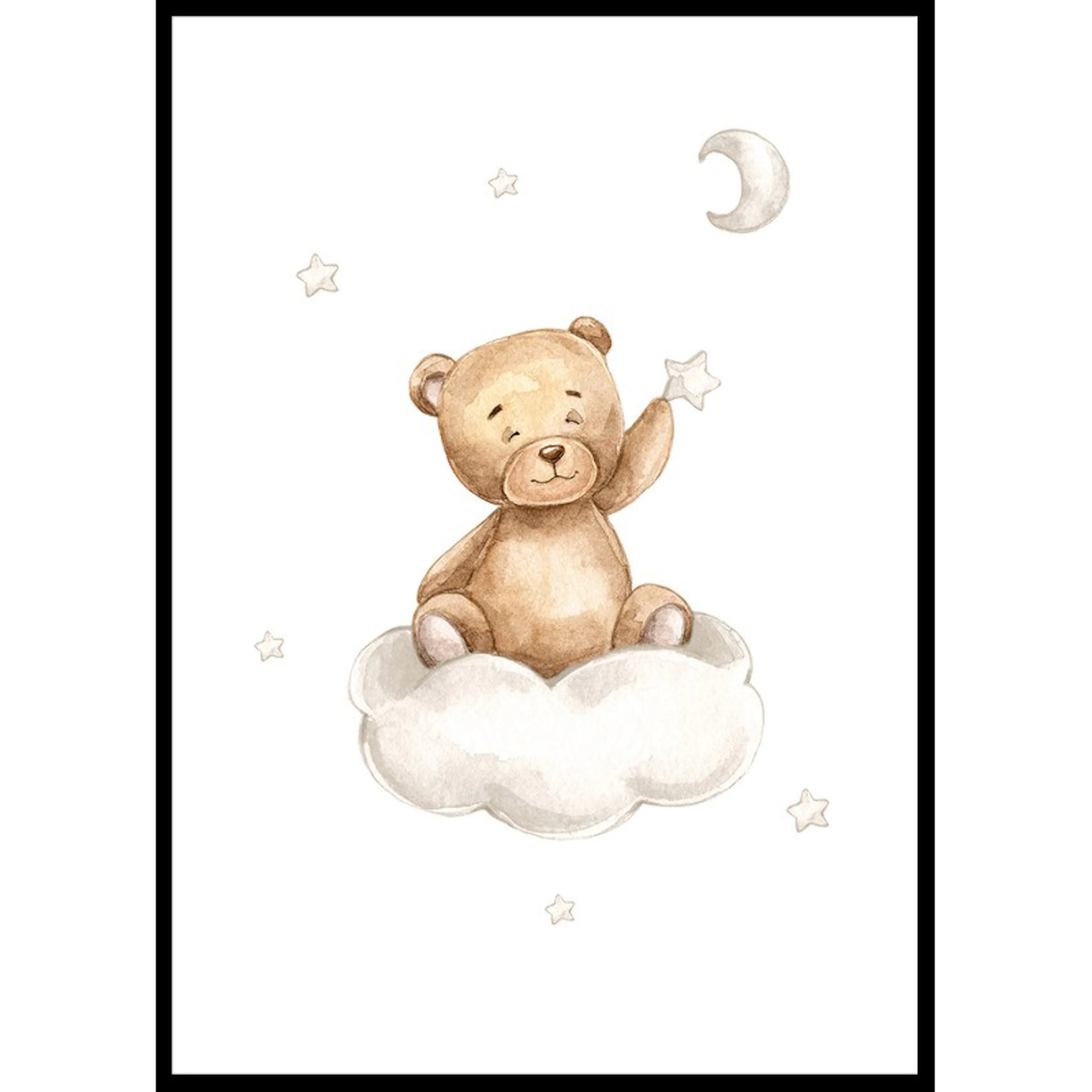 Teddy Bear Picking Stars 30x40 30x40 cm