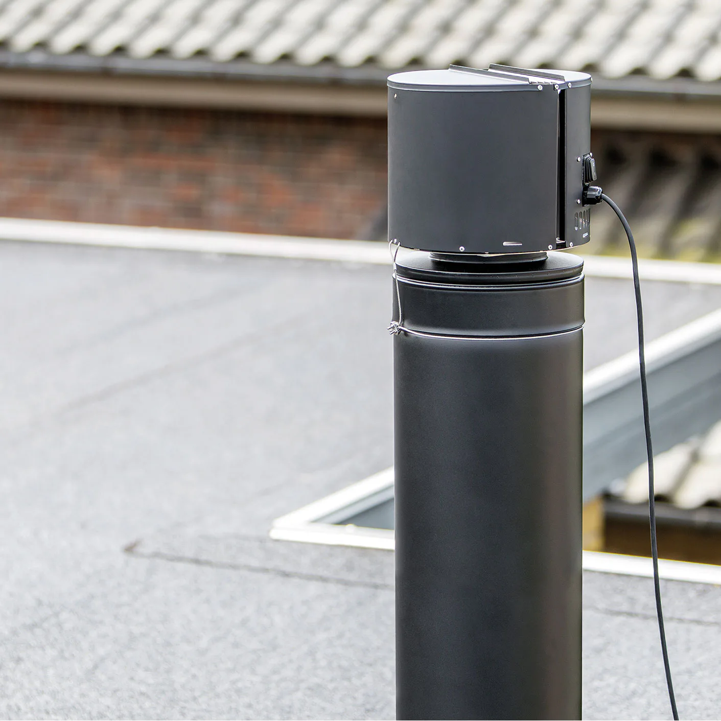 Rökgasfläkt Draftbooster Svart Skorstensfläkt