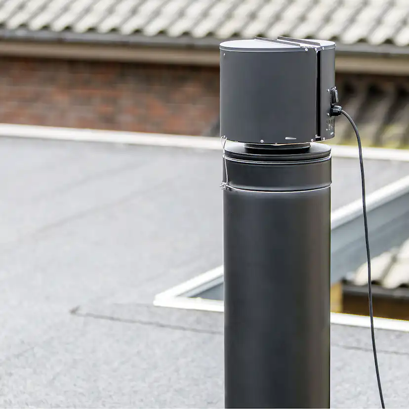 Rökgasfläkt Draftbooster Svart Skorstensfläkt