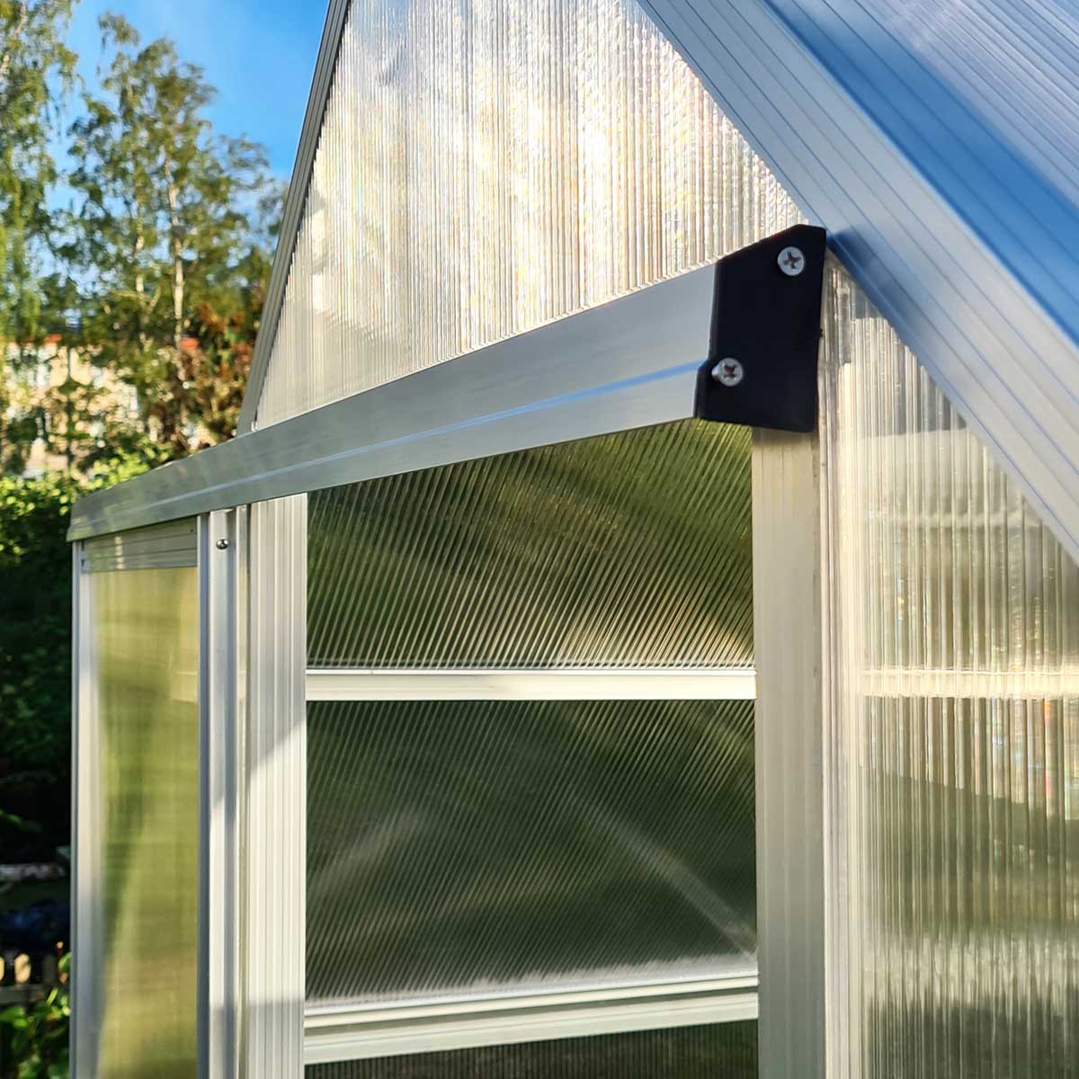 Växthus Metalcraft 5,1 kvm Silver Kvadrat