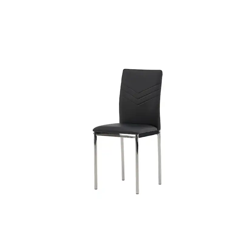 Matstol Venture Home Lily Svart Stol med Kromade Stålben 2 st