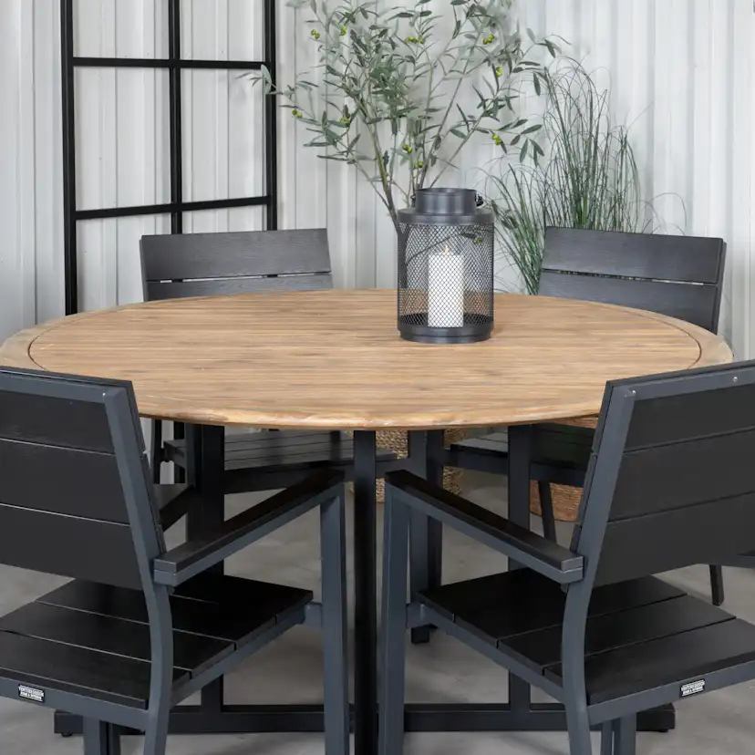 Matgrupp Venture Home Zurc med 6 Lede Stapelbara Matstolar