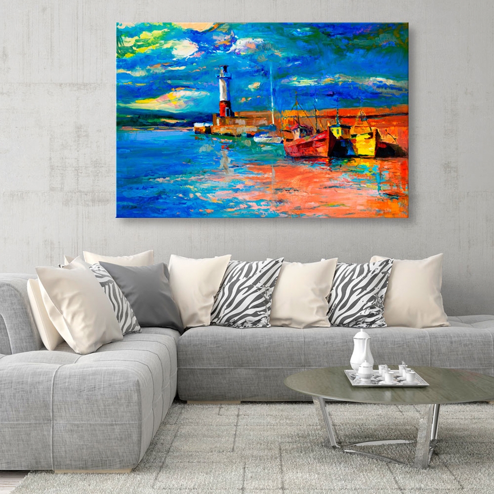 Tavla Arkiio Seaside Landscape The Lighthouse