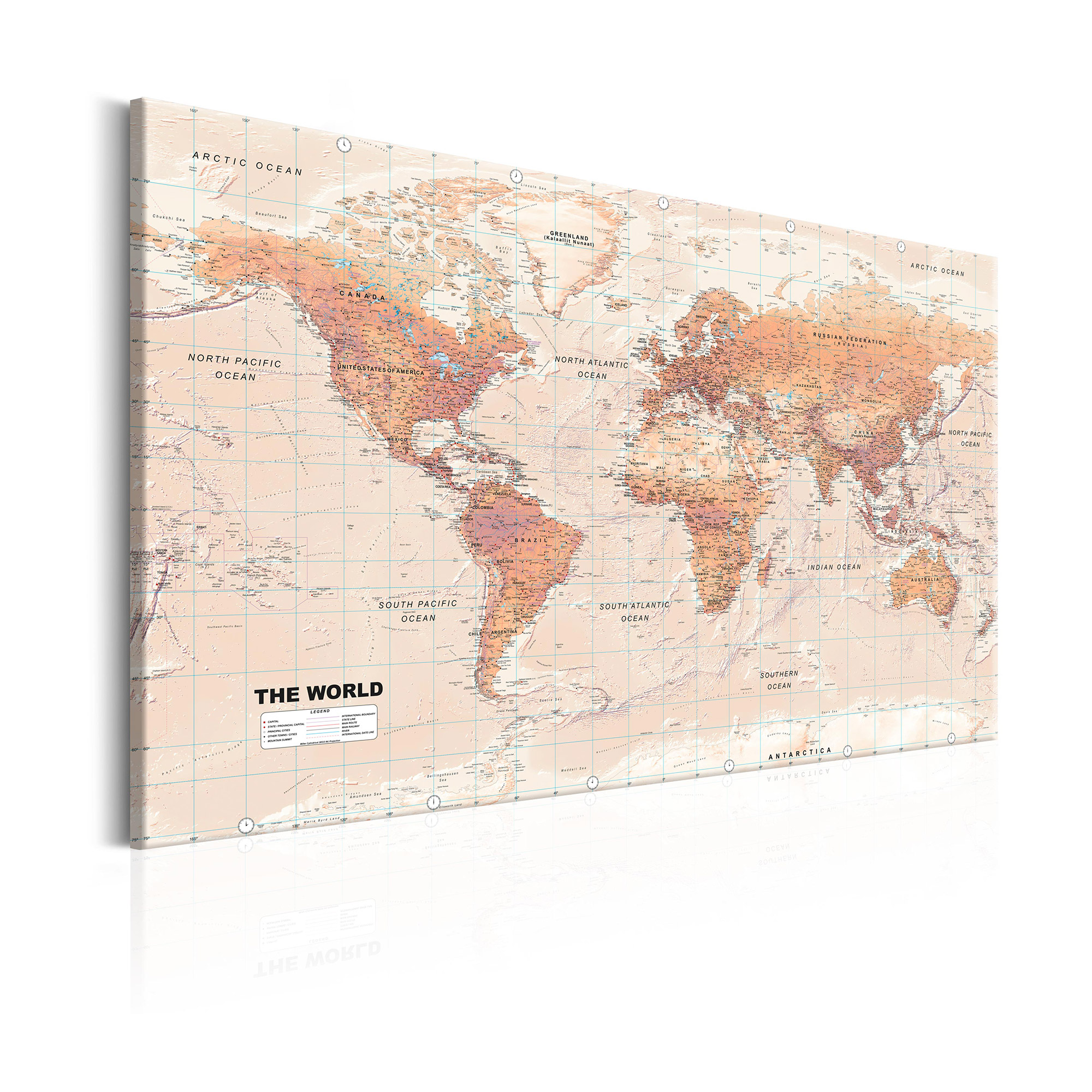 Tavla Arkiio World Map Orange World