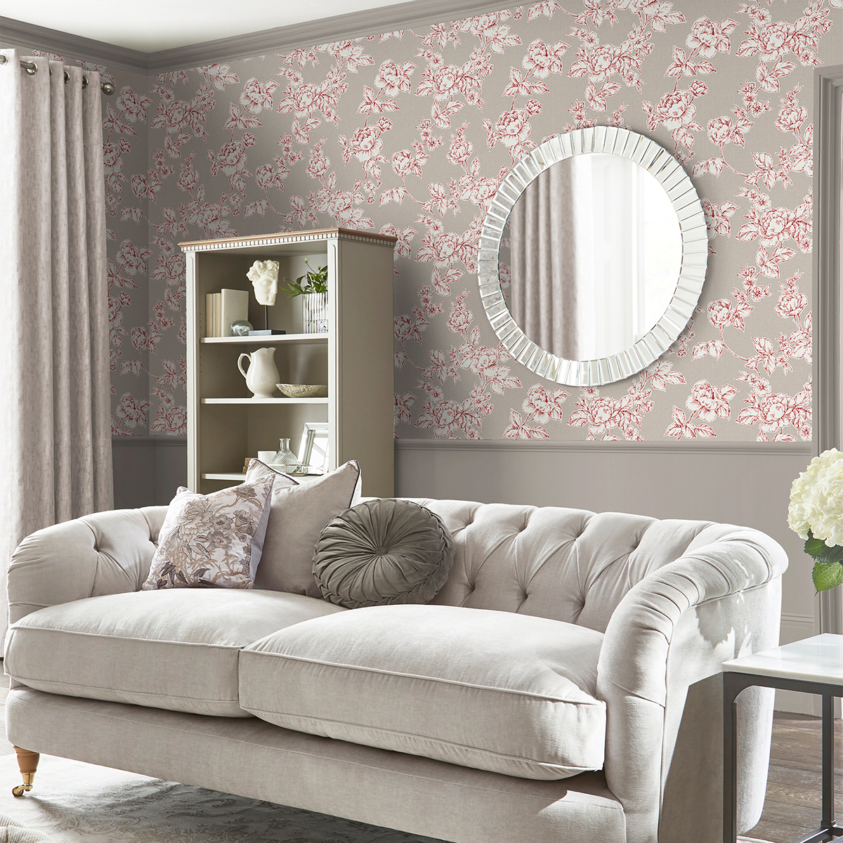 Tapet Laura Ashley Pollington Roses Grå