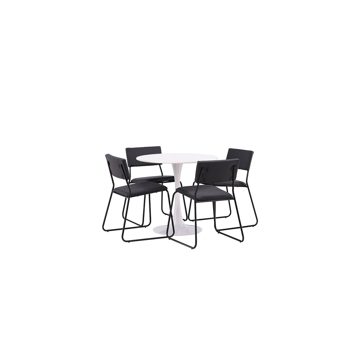Matgrupp Venture Home Hamden Ø80 cm med 4 Kenth stolar