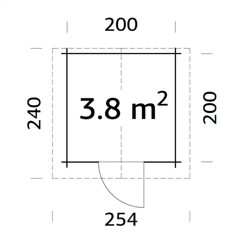 Vivian 4m2 (inv. 3,8 m2) Obehandlad