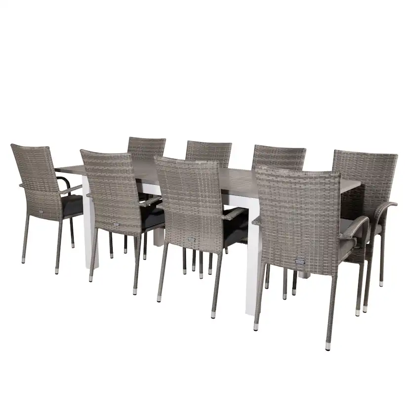 Matgrupp Venture Home Aleyna 160/240 med 8 Asta Stolar