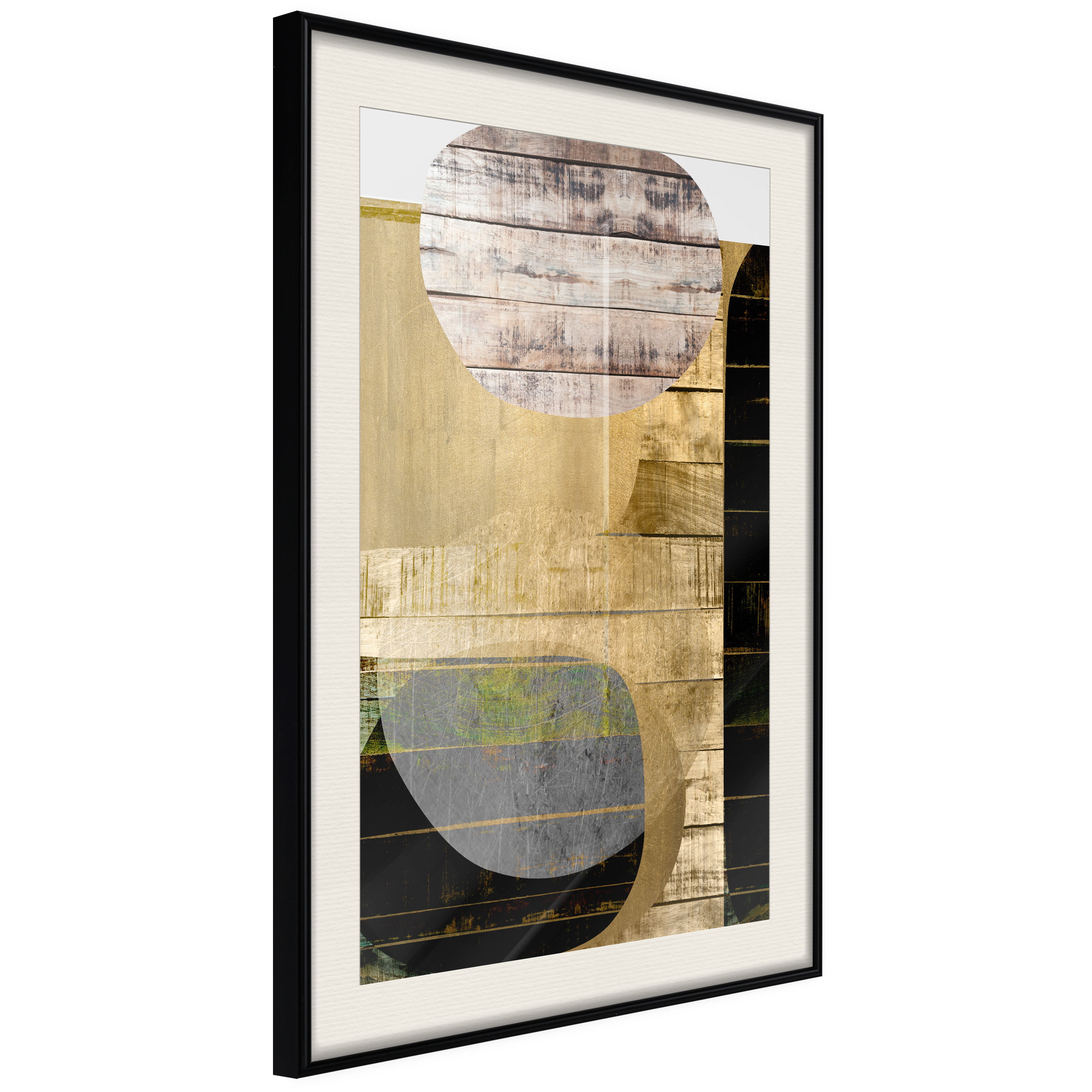Affisch - Abstract Construction [Poster] 30x45 Svart ram med passepartout, 30x45 cm