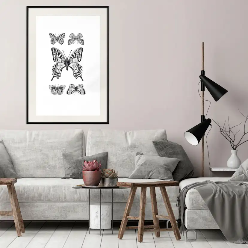 Poster Artgeist Affisch Five Butterflies