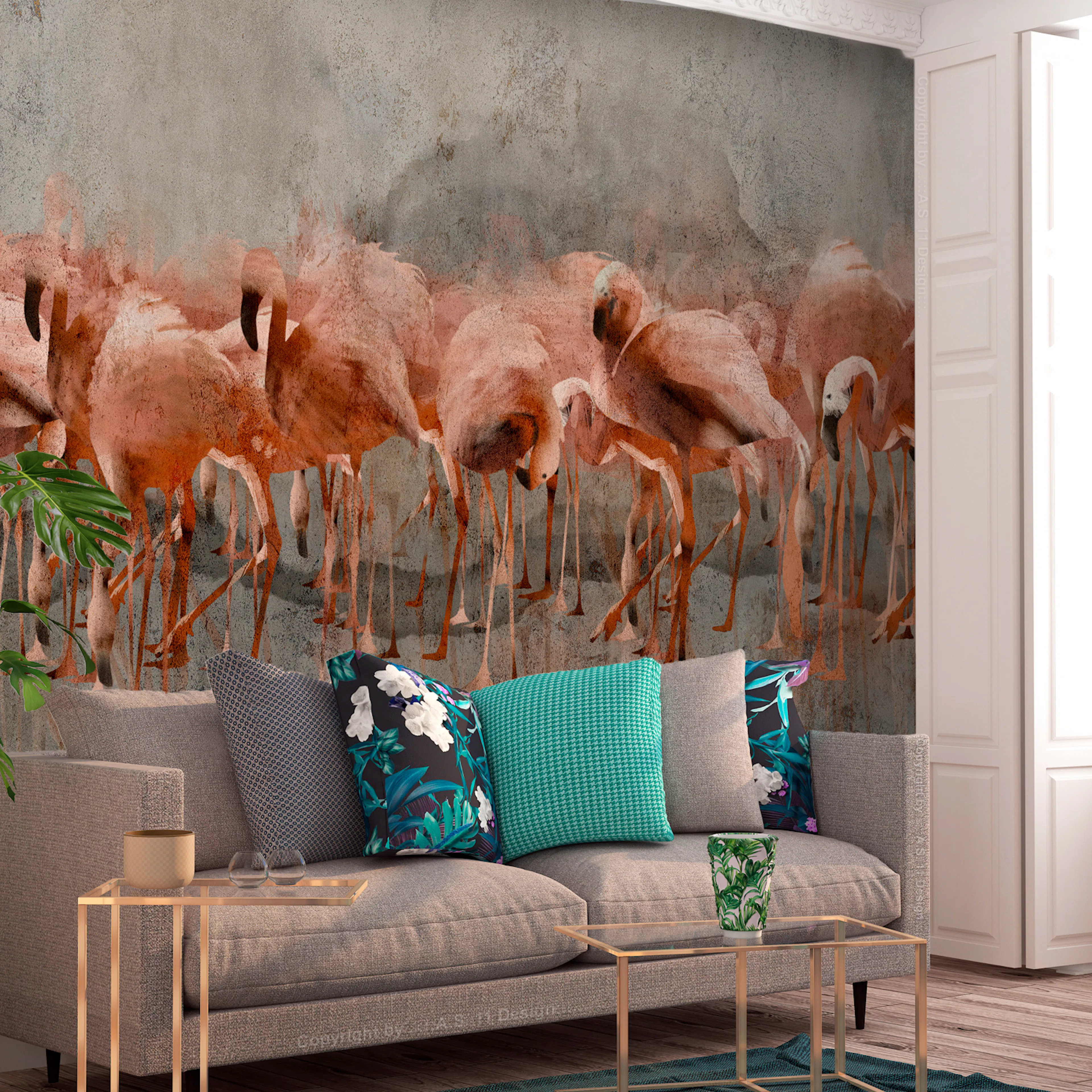 Fototapet - Flamingo Lake 450x315 450x315 cm