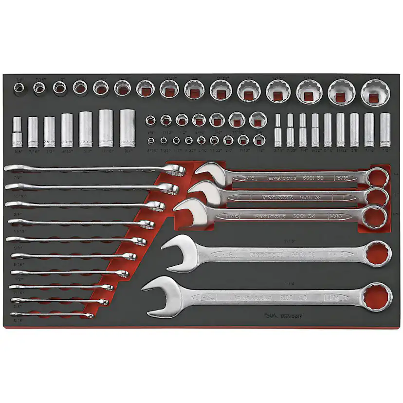 U-ringnyckel- och hylssats 62 delar Teng Tools TTEAF62