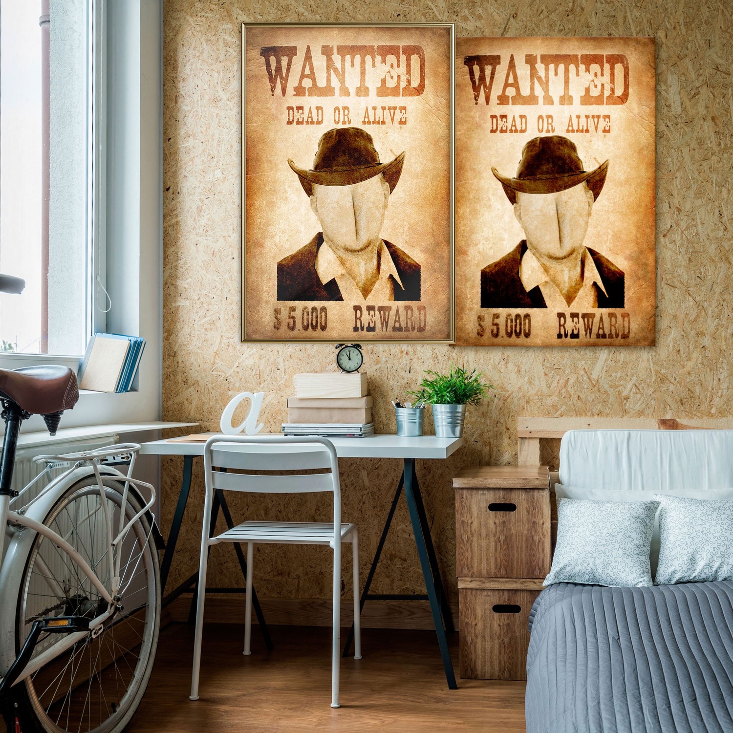 Affisch - Wanted [Poster] 40x60 Guld ram, 40x60 cm