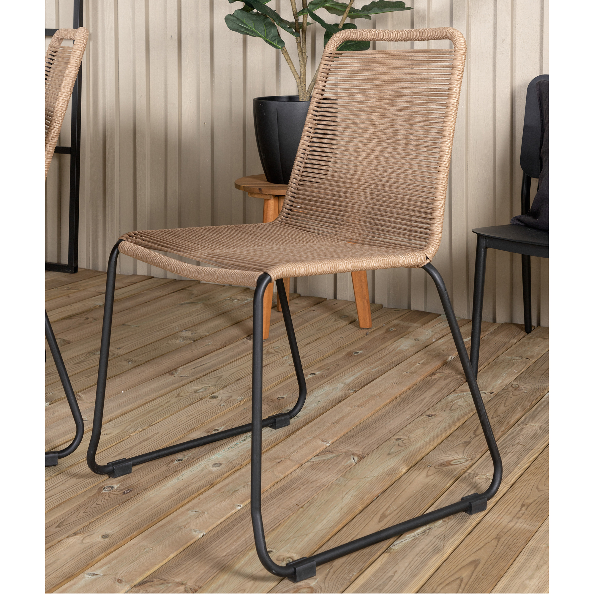 Julian Dining Table - Acasia - 210*100cm+Lindos Stacking Cha Latte