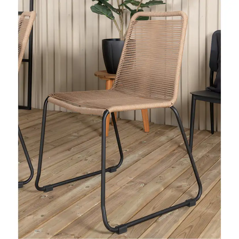 Julian Dining Table - Acasia - 210*100cm+Lindos Stacking Cha Latte