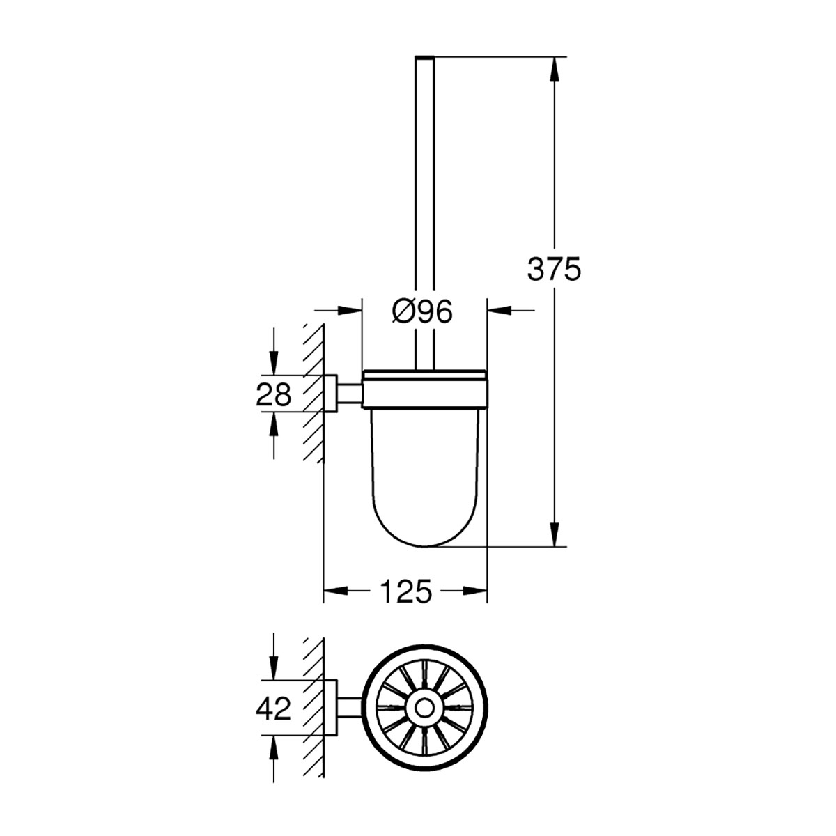 Toalettborste Grohe Essentials Cube