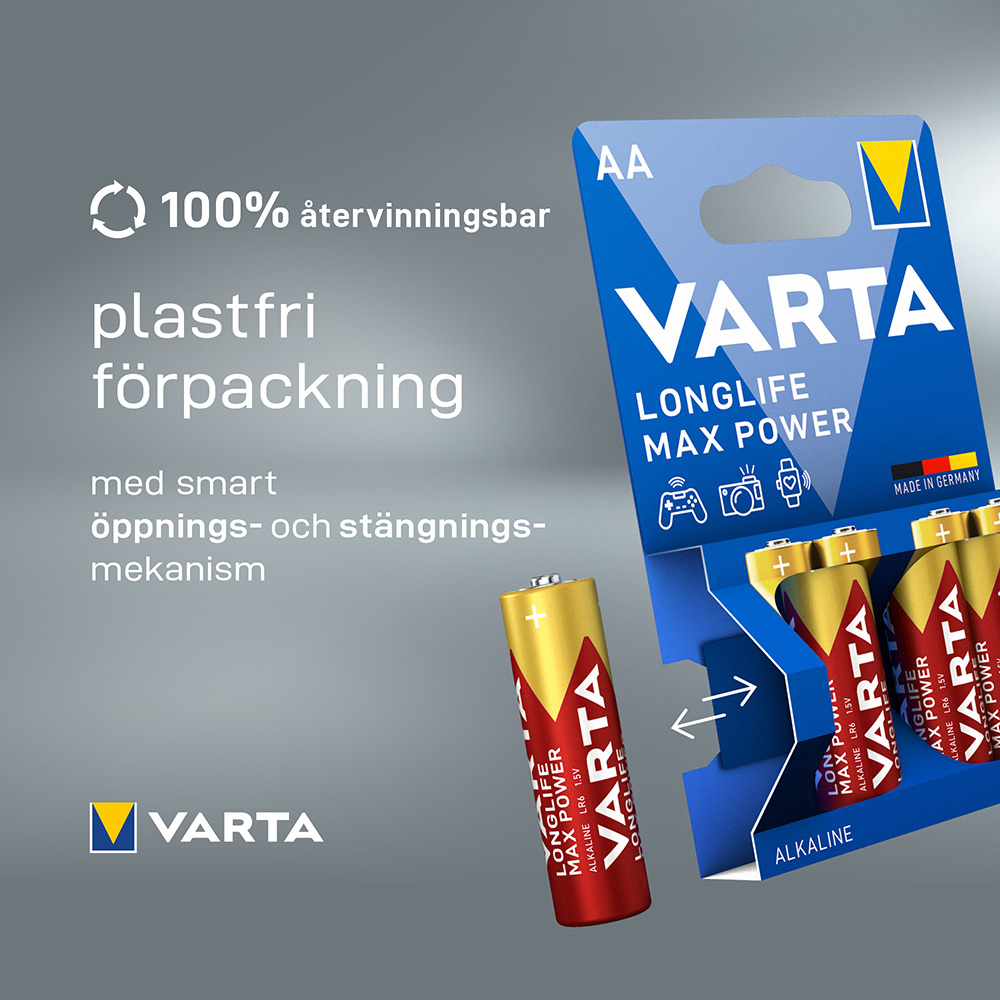 Batteri VARTA Alkaliska Max Power LR6/AA 4-Pack