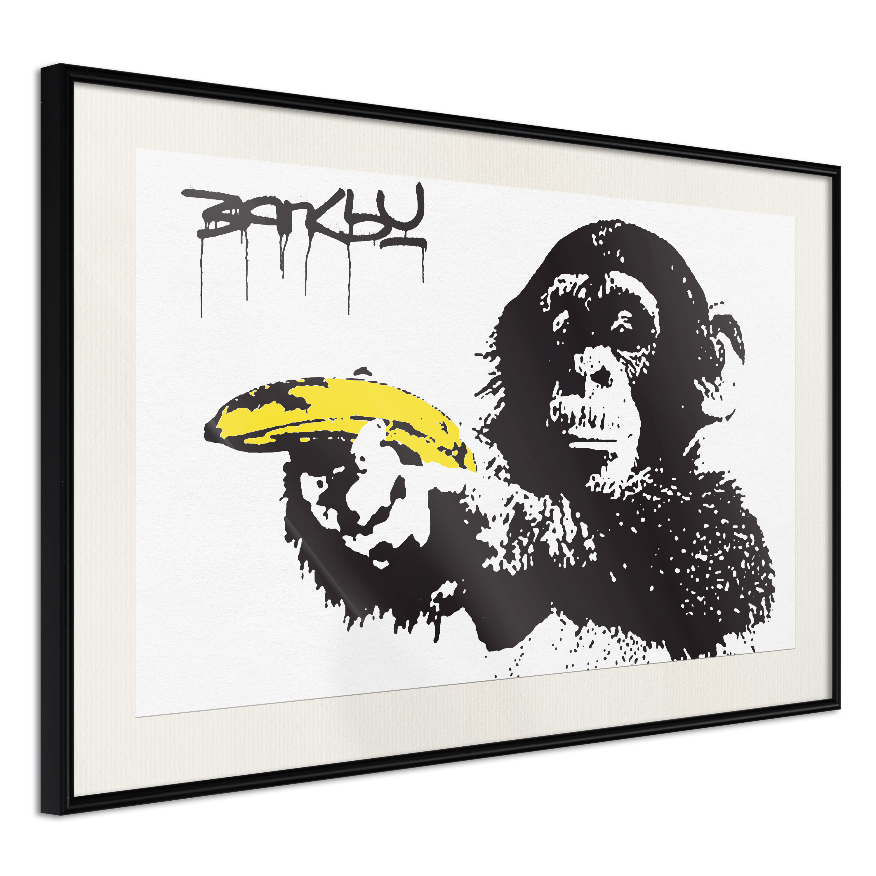 Affisch - Banana Gun [Poster] 45x30 Svart ram med passepartout, 45x30 cm