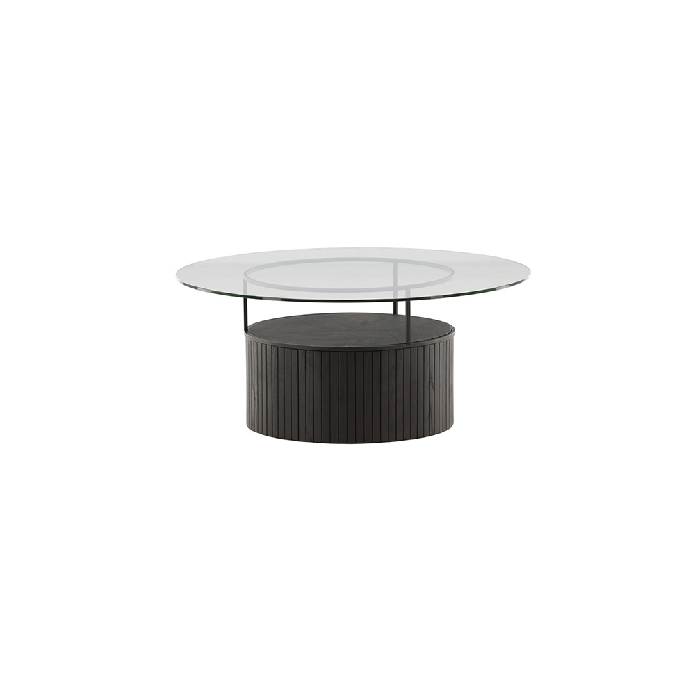 Soffbord Venture Home Bovall Runt Vardagsrumsbord i Svart Ask & Glas