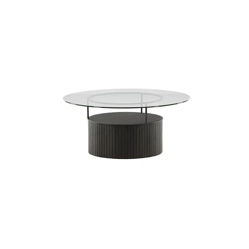 Soffbord Venture Home Bovall Runt Vardagsrumsbord i Svart Ask & Glas