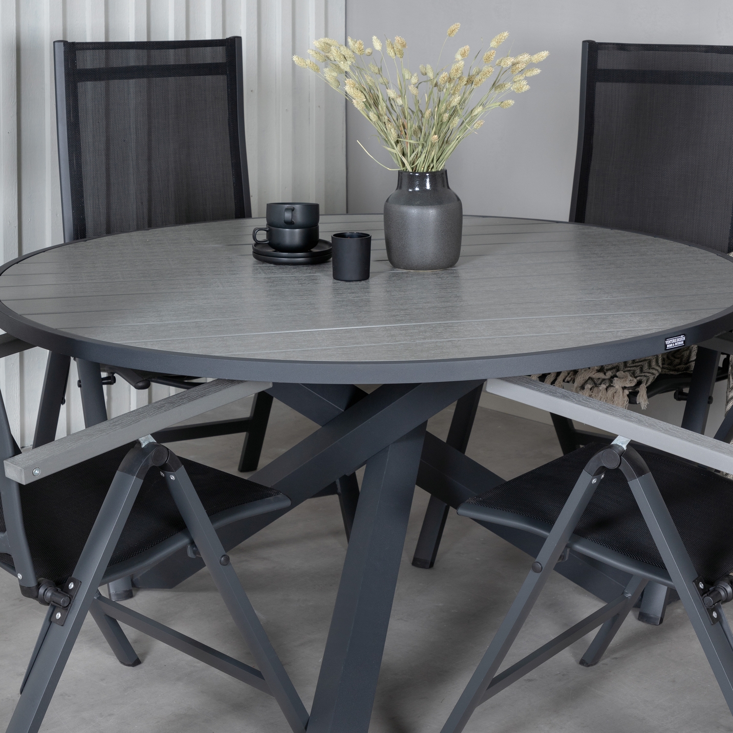 Matgrupp Utomhus Venture Home Pincy Rund med 4 Aleyna PositionsTrädgårdsstolar