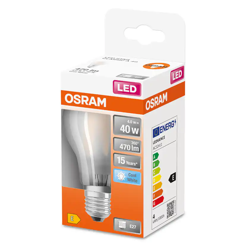 LED-LAMPA NORMAL (40) E27 MATT 840 CL A OSRAM Matt