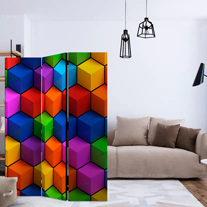 Rumsavdelare Arkiio Colorful Geometric Boxes 135x172 cm