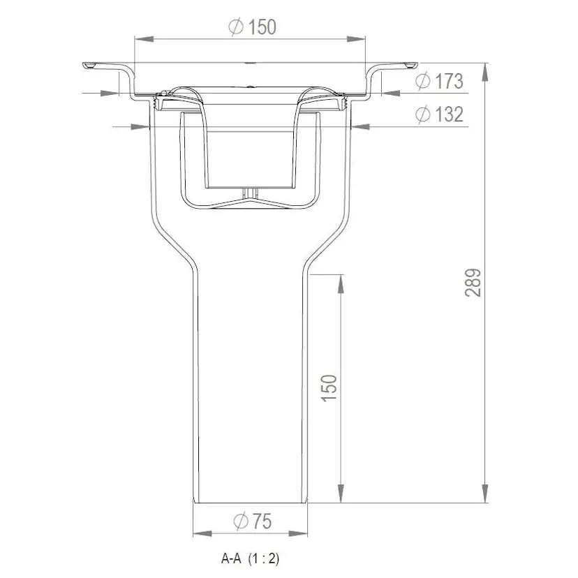Golvbrunn Purus Brage 75 Ø150 mm