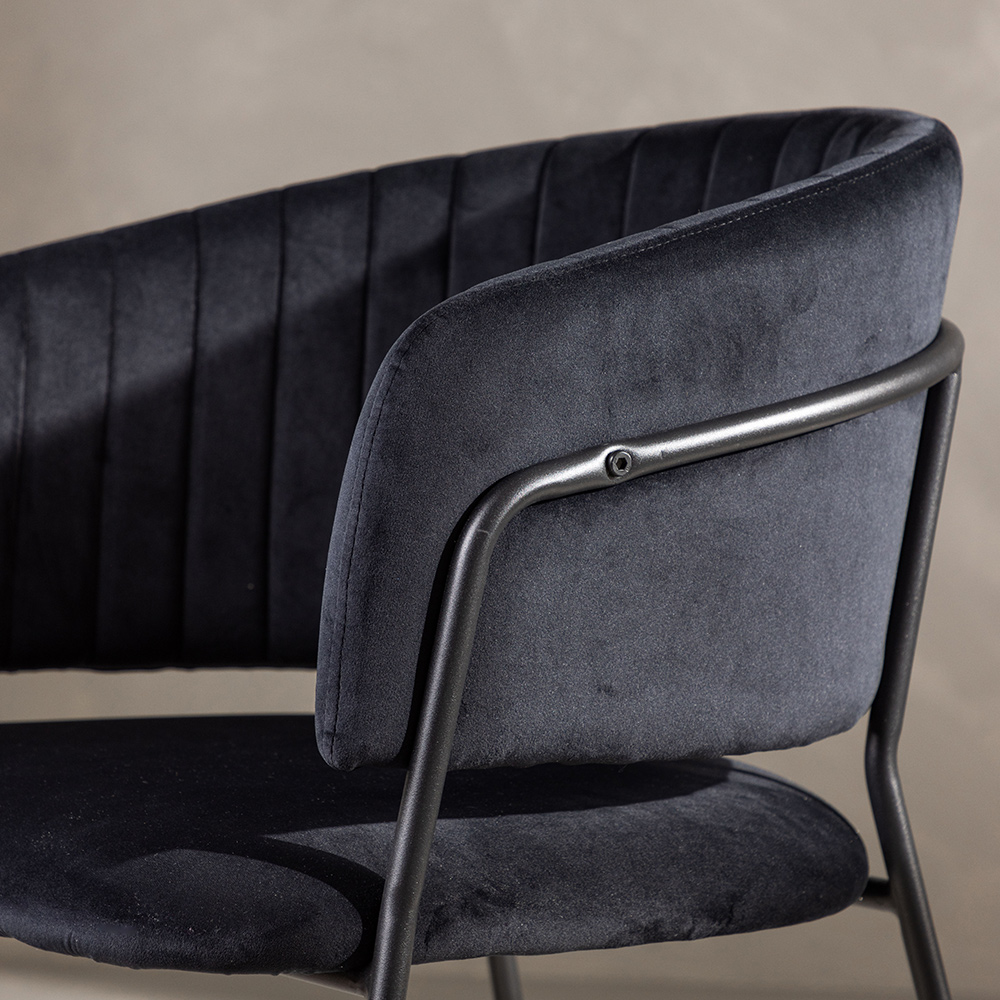 Matstol Selma Venture Home Svart Sammetsklädd Stol 2 st