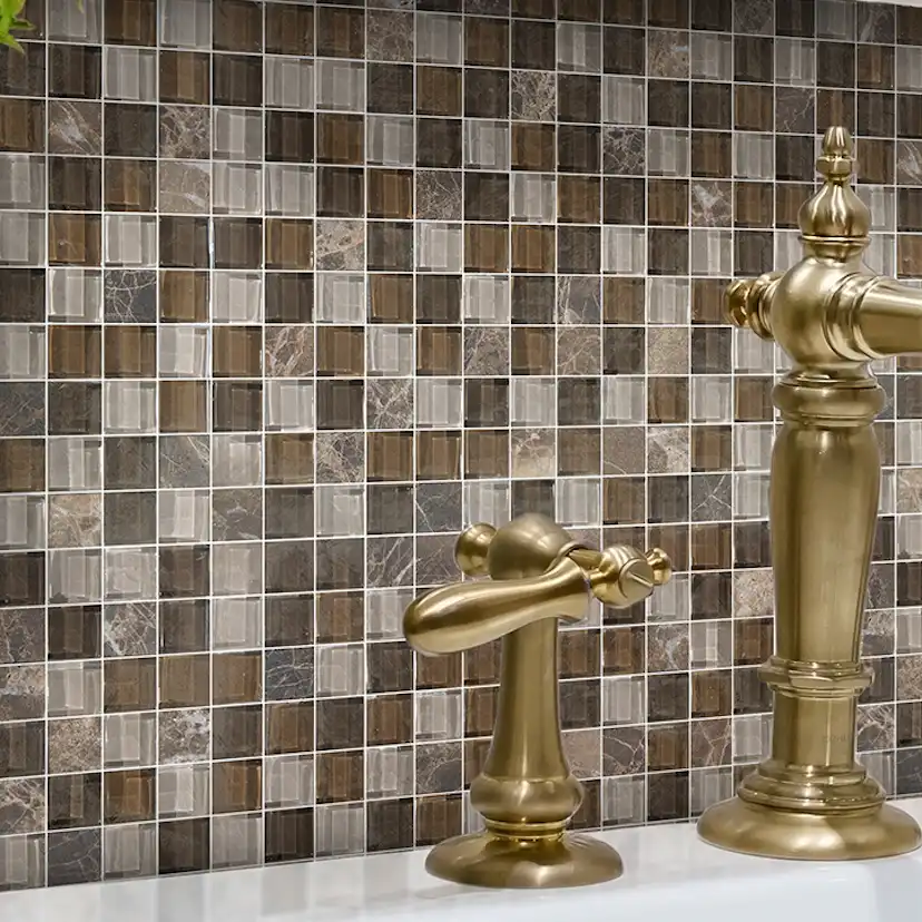 Kristalmosaik Arredo Blank Exclusive Stone Safari Brun 1,5x1,5 cm