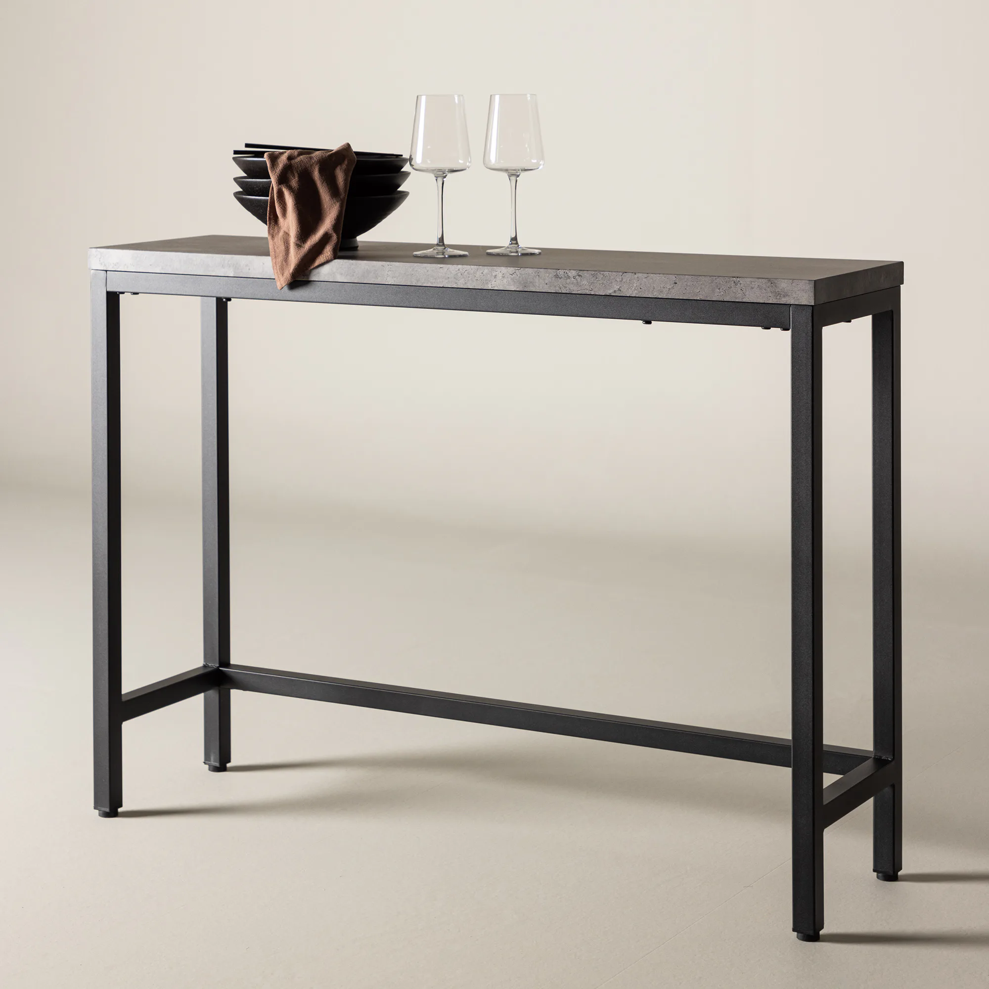 Rise Side table - Black / Concrete-look - 110*30*H80 (ersät Svart/Betong